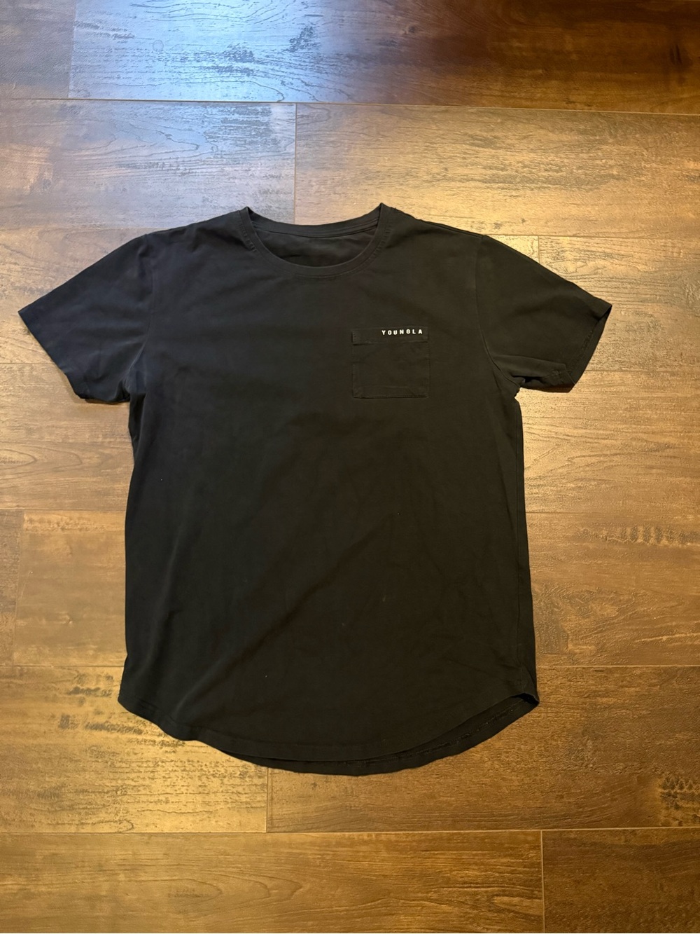 YoungLA Black Crewneck Short Sleeve Pocket Tee